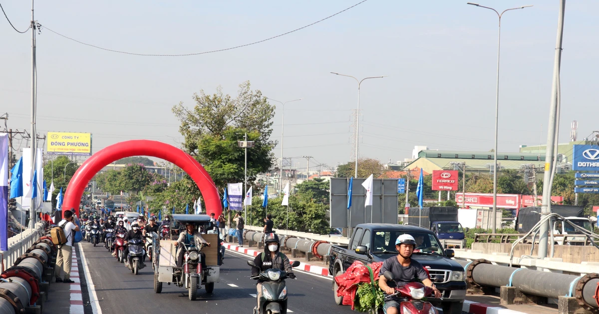 Cầu Bình Phước 1 trên Quốc lộ 1 hoàn thành, nâng tĩnh không thêm hơn 1,2m